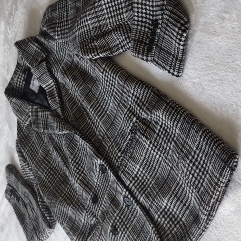 Old Navy Plaid Double-breasted Blazer Coat